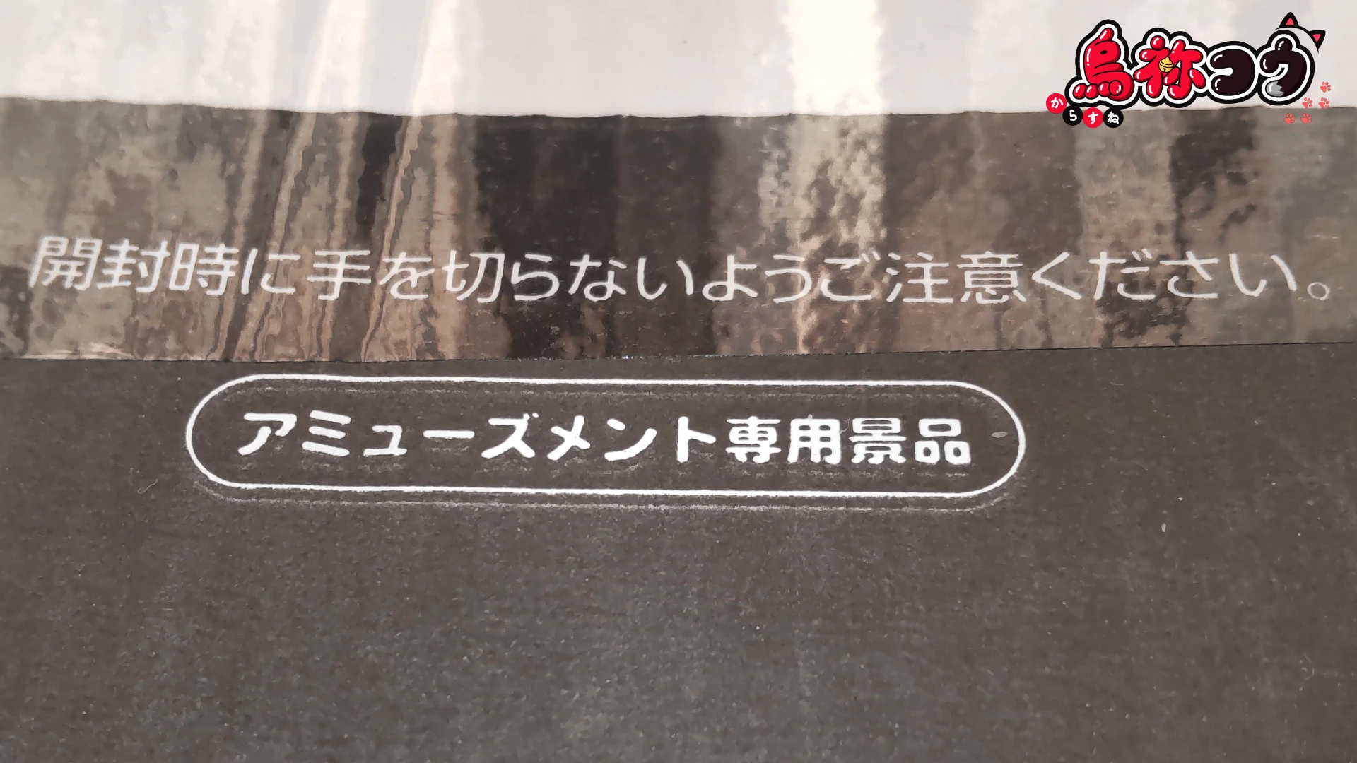 栄光堂ホールディングスの AM ビザポテト 6 袋 BOX に書かれた「アミューズメント専用景品」の表記です